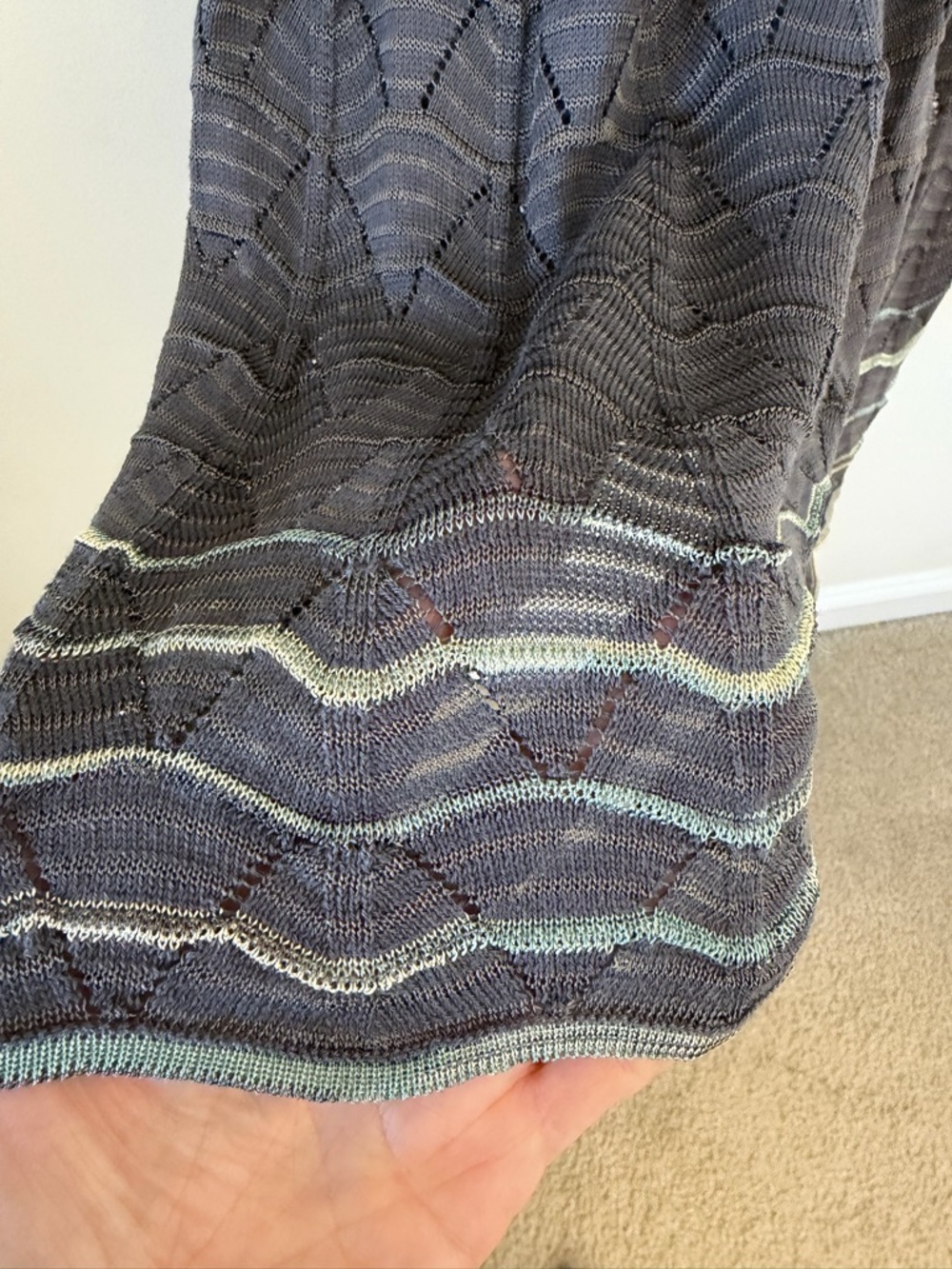 M Missoni Knit Dress Gray Ribbed Fit & Flare Italian Designer Elegant Timeless - Picture 6 of 10